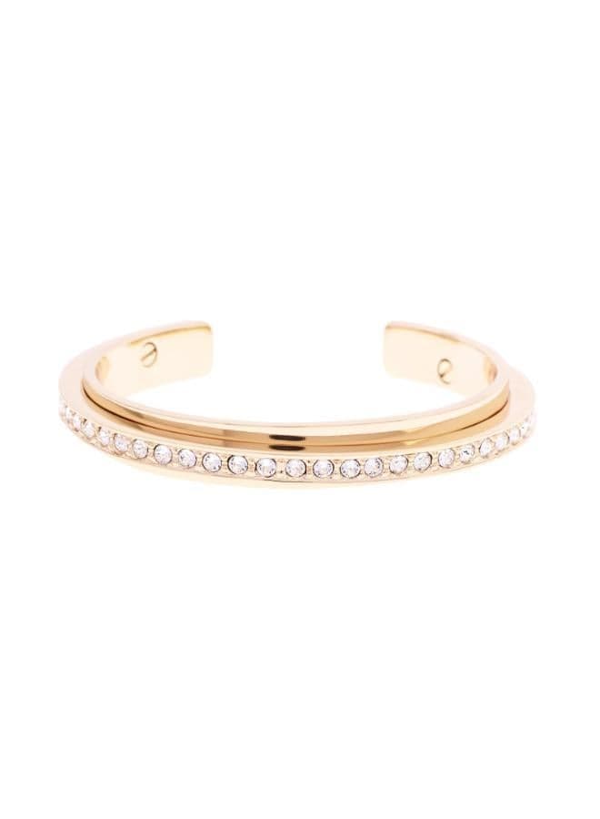 Karen Millen Diagonal Crystal Elegance Cuff, 14kt Gold - Image 1