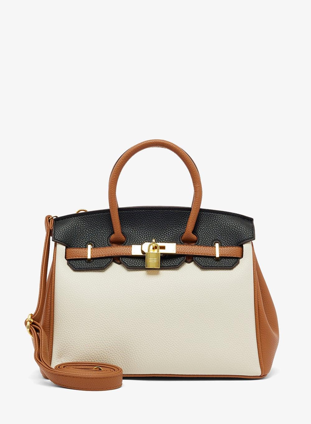 ELLA Color Block Elegance: Large Satchel Bag for Modern Women - Image 1