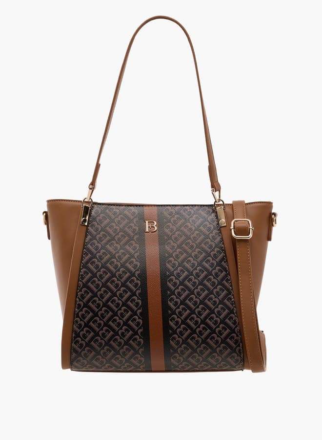Flora Bella Monogram Print Tote - Elegance on the Go - Image 1