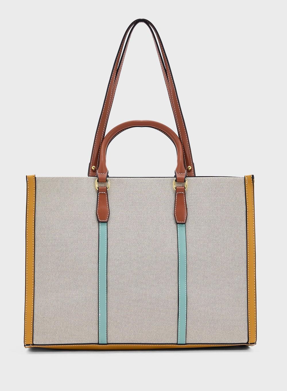 ELLA Chic Color Block Large Tote Bag for Women - Image 1