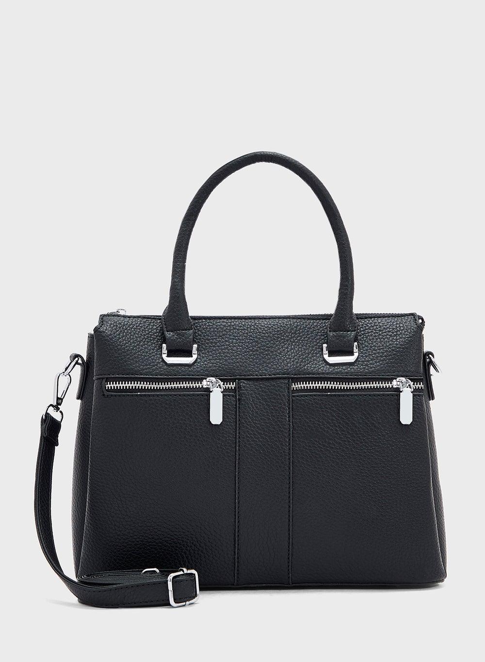 Ginger Luxe Satchel: Chic Multi-Zip Elegance for Women - Image 1