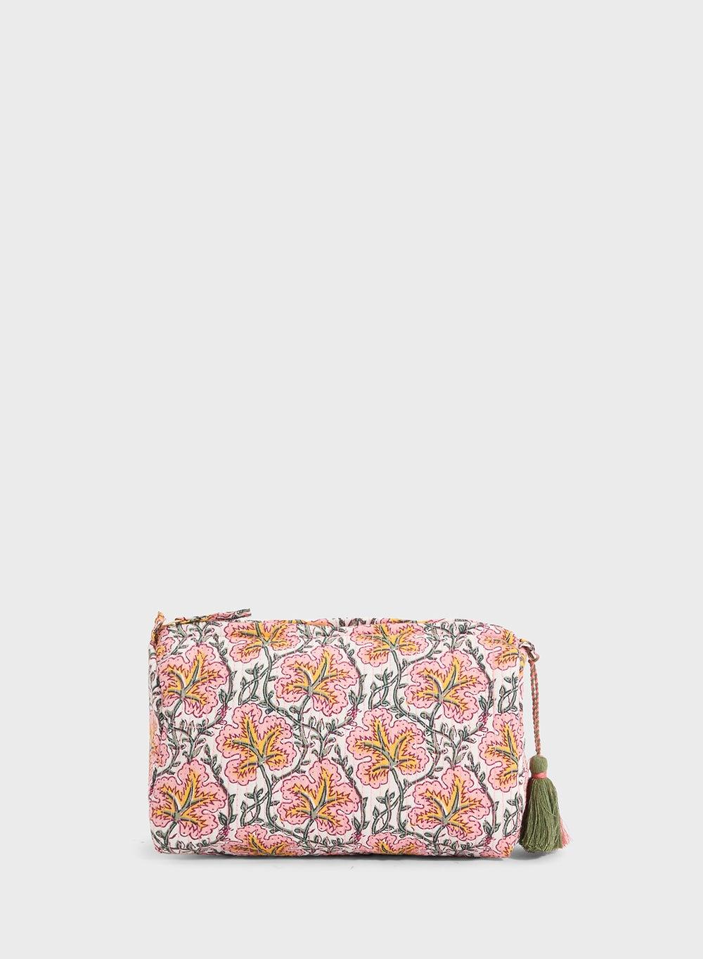 MANGO Elegant Floral Cotton Cosmetic Bag - Image 1