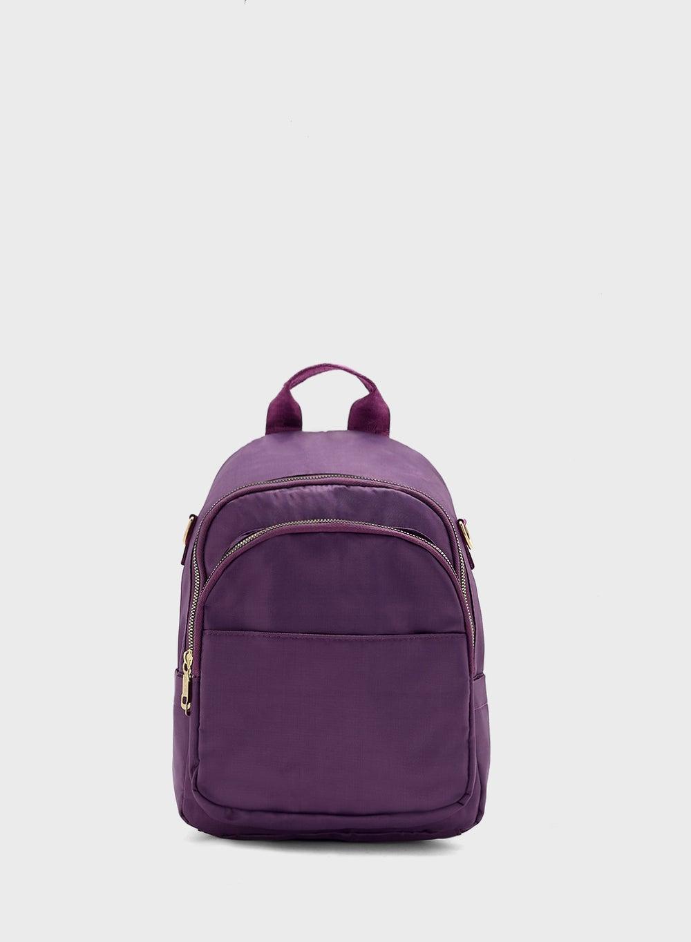 Ginger Chic Women's Multi-Pocket Backpack with Metal Zip Detail - Image 1