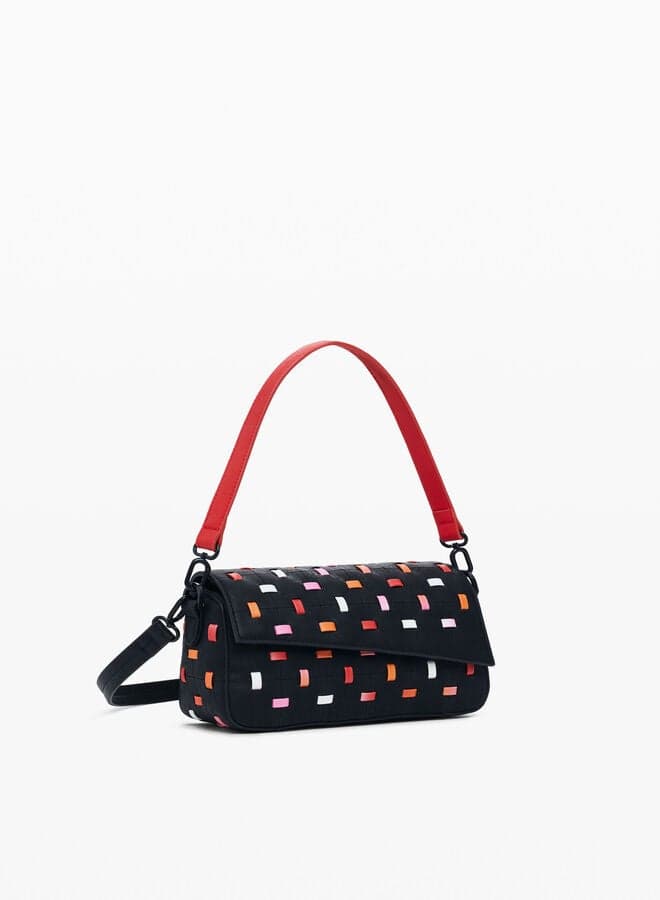 DESIGUAL Elegance on the Go: Small Black Perforated Bag - Image 1