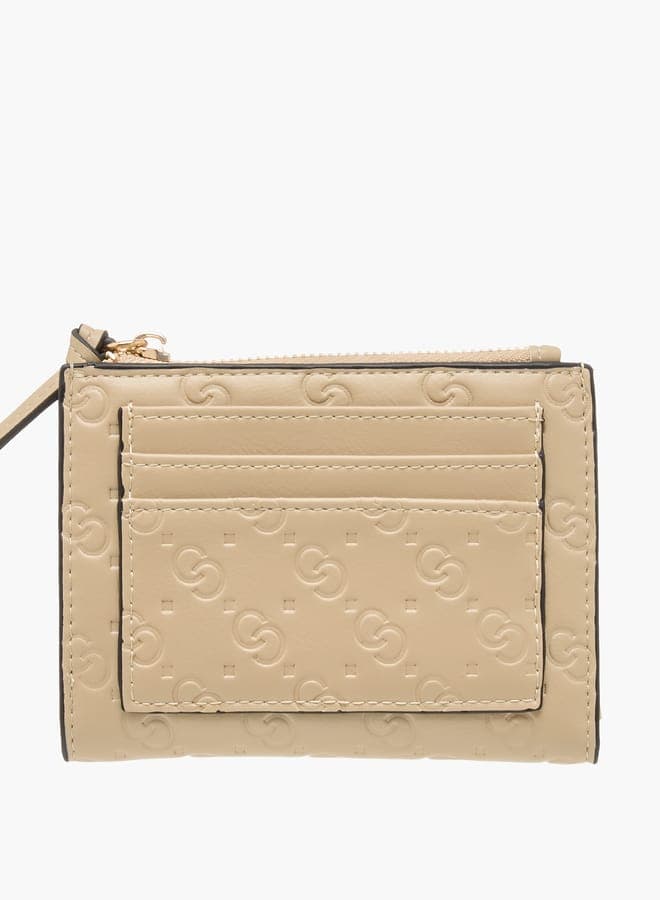 Celeste Monogram Embossed Elegant Zip Wallet for Women - Image 1