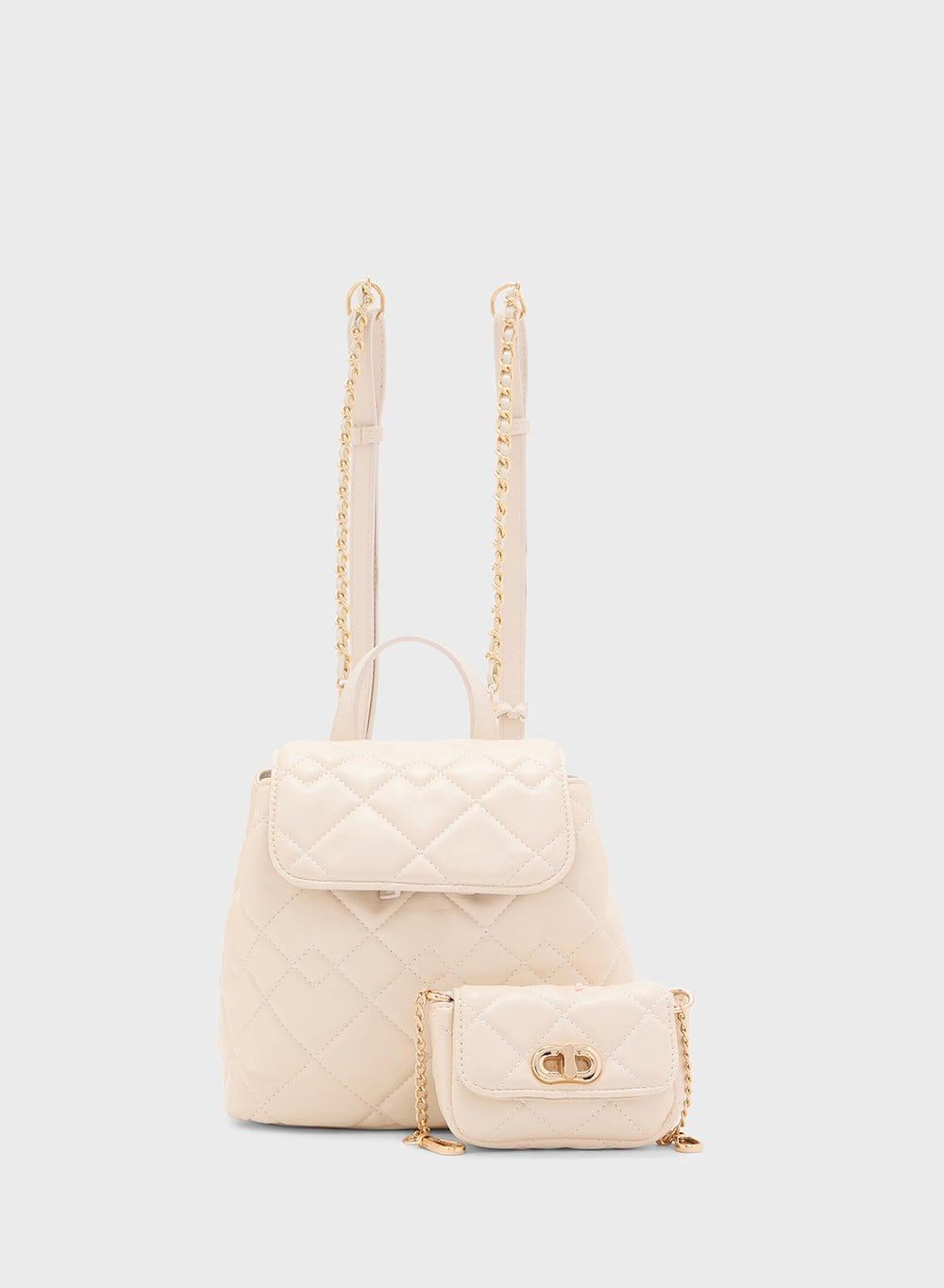 Ginger Quilted 4-in-1 Backpack with Versatile Crossbody Pouch - Image 1