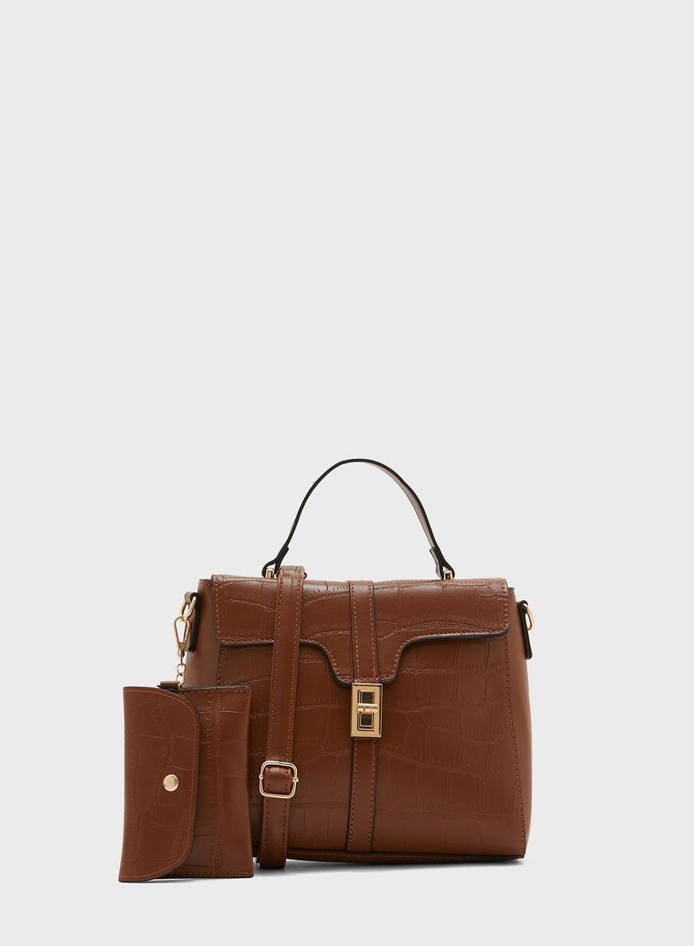 ELLA Croc Elegance Satchel Handbag for the Sophisticated Woman - Image 1