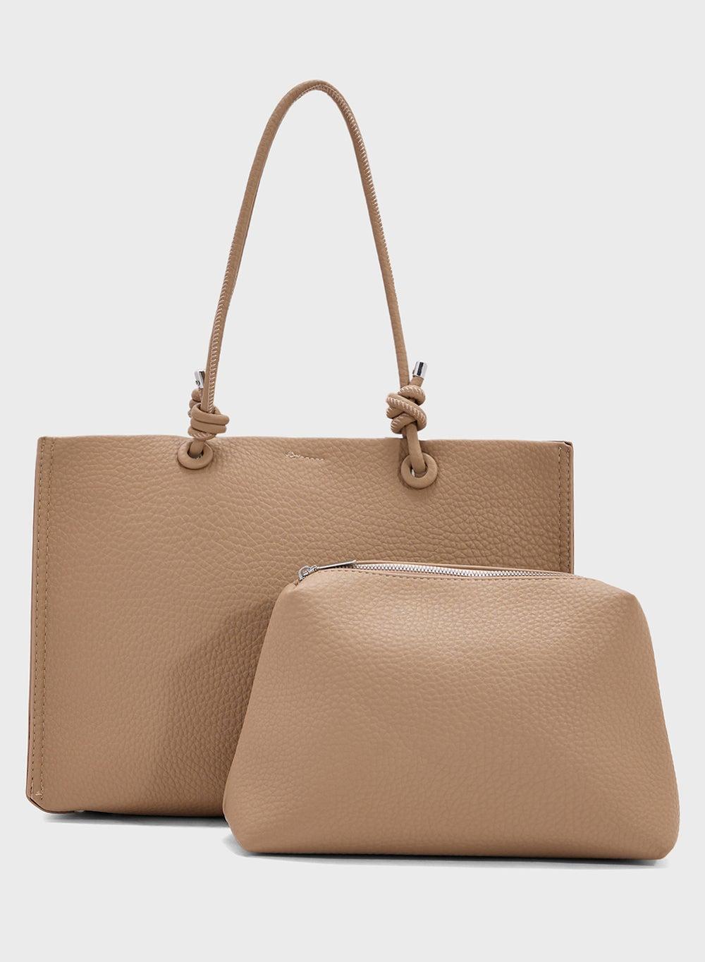 Elegant Ginger Knot Detail Tote Bag - Large - Image 1