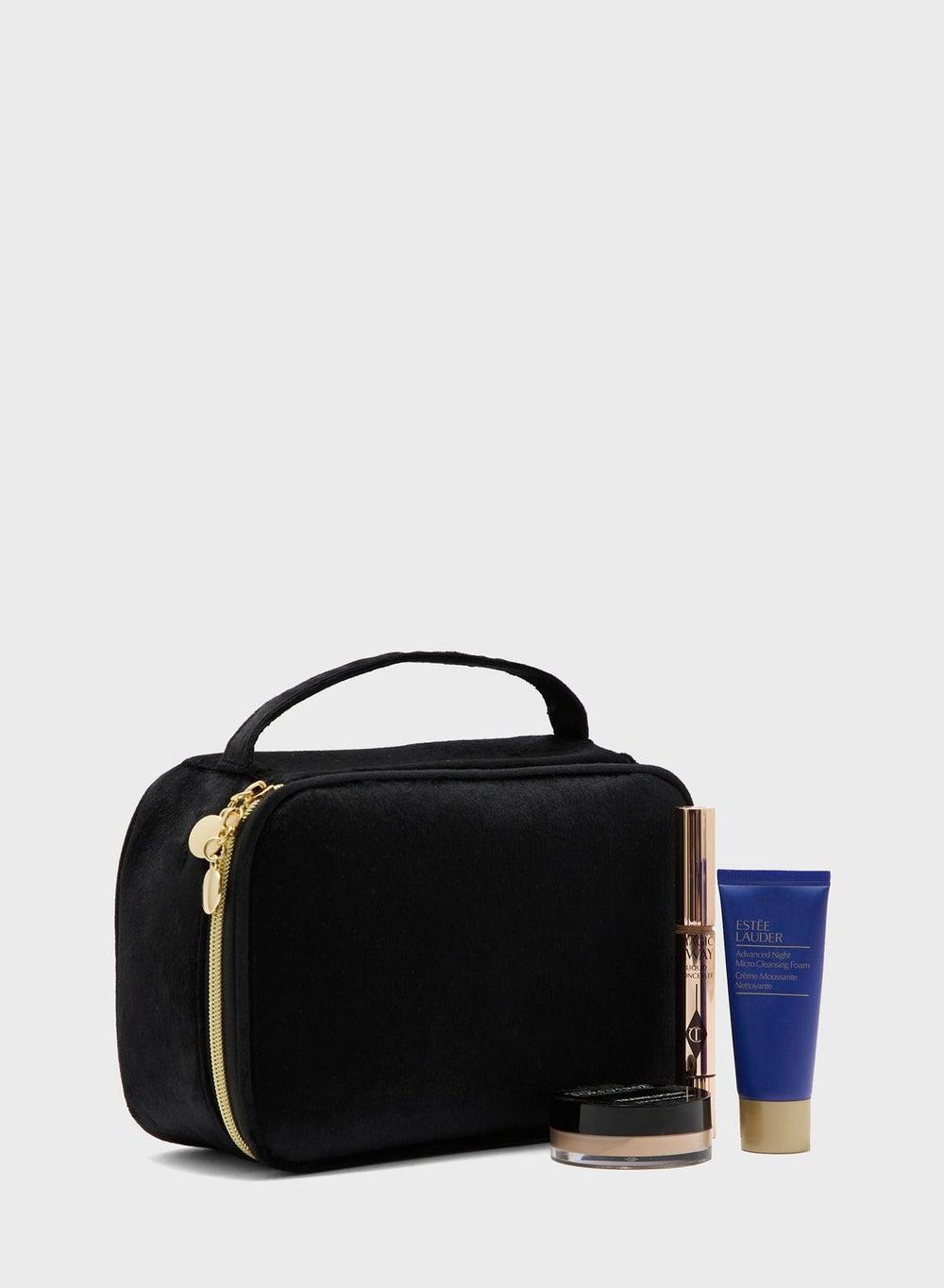 ELLA Velvet Top Handle Elegance Cosmetic Bag - Image 1