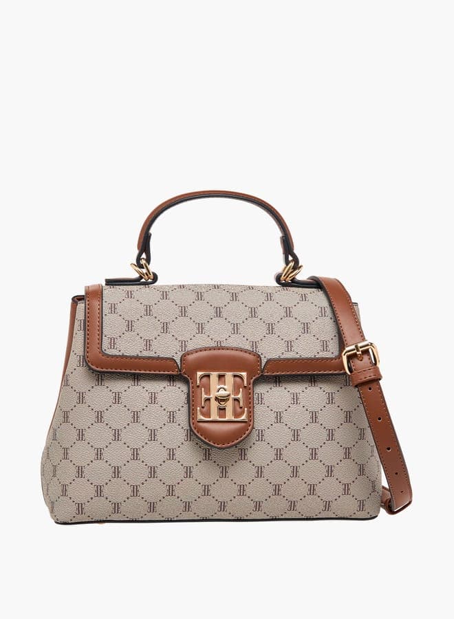 ELLE Monogram Elegance Satchel with Detachable Strap - Image 1