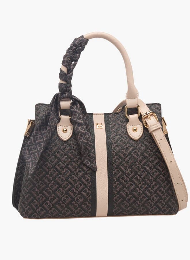 Flora Bella Monogram Elegance Tote with Scarf Detail - Image 1