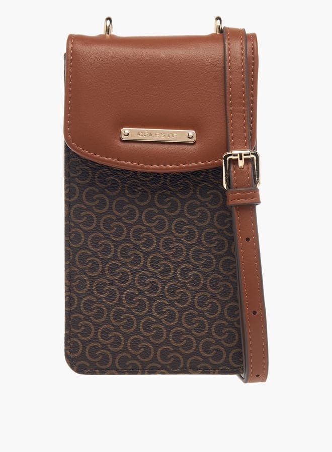 Celeste Women’s Chic Monogram Crossbody Bag with Detachable Strap - Image 1