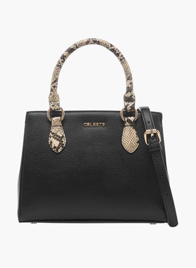 Celeste Elegance: Chic Animal Print Tote with Adjustable Features - Image 1