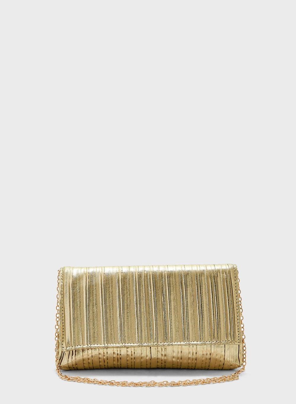 Ella Limited Edition Chic Metallic Ribbed Clutch - Image 1