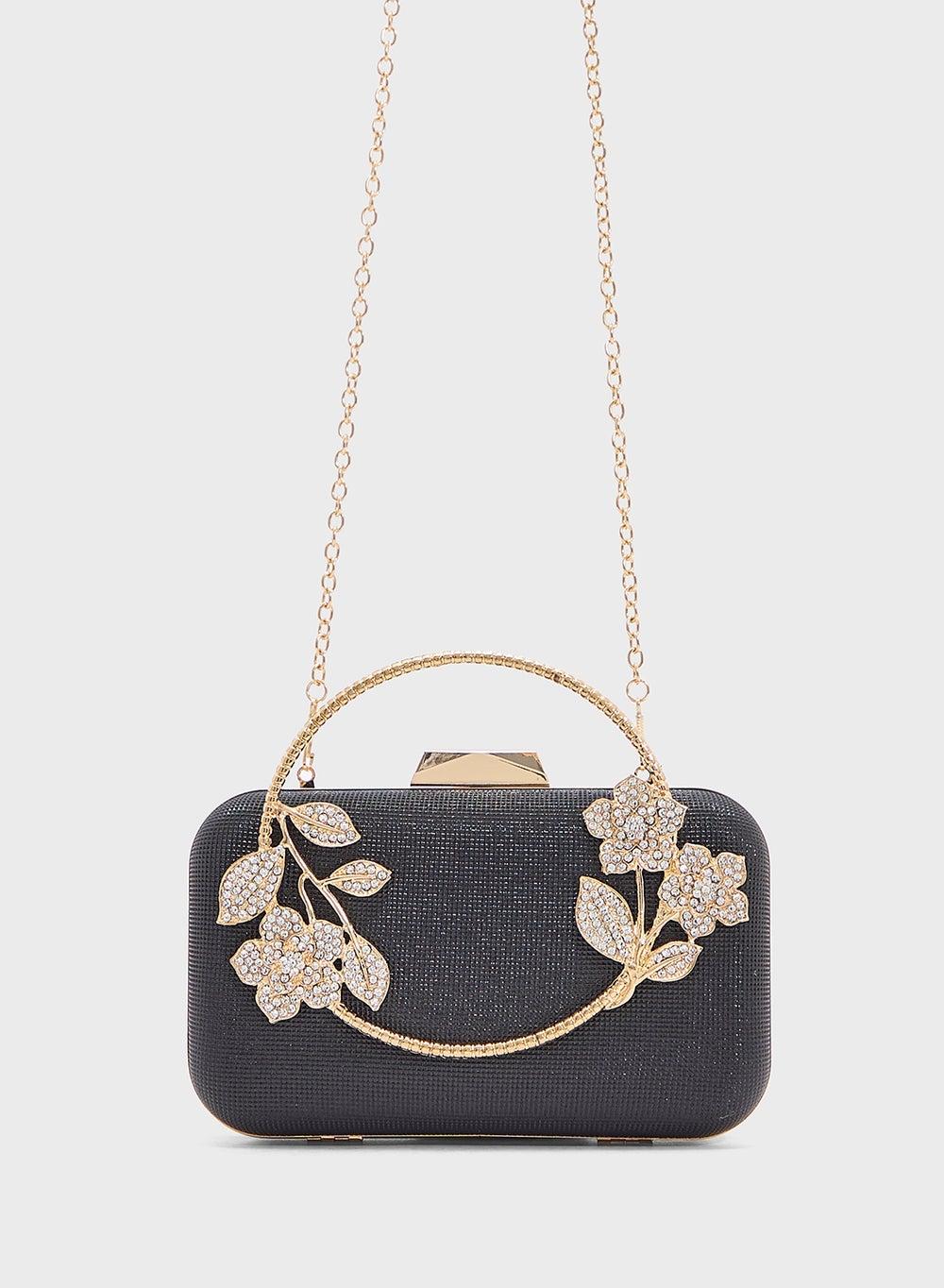 Khizana Diamante Floral Clutch - Elegance for Every Occasion - Image 1