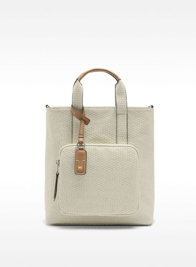 PARFOIS Textured Elegance White Backpack for Women - Image 1
