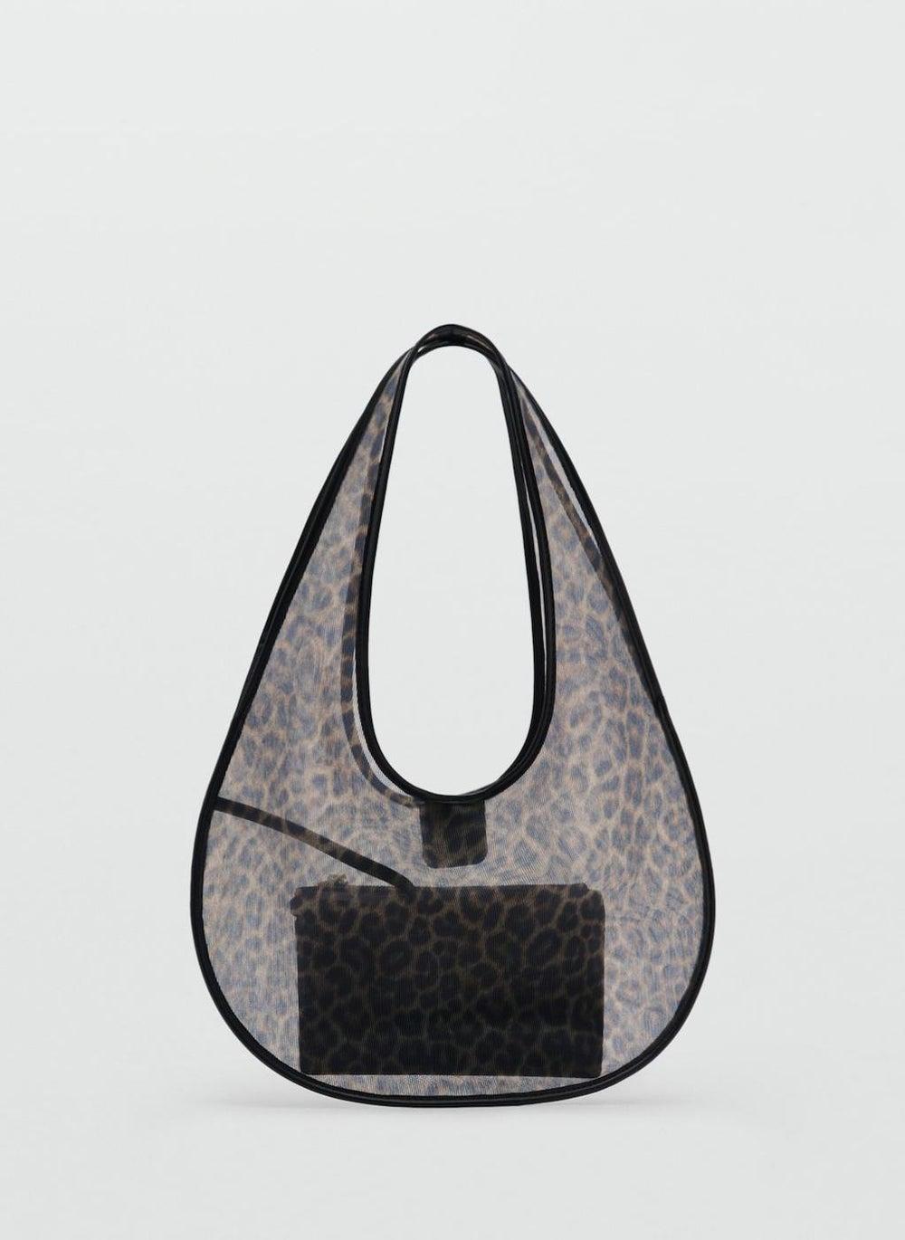 MANGO Chic Leopard Print Handbag with Built-in Wallet - Image 1