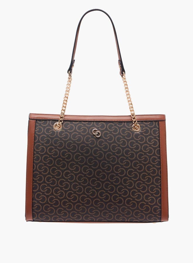 Celeste Elegance Monogram Tote Bag with Zip Closure - Image 1