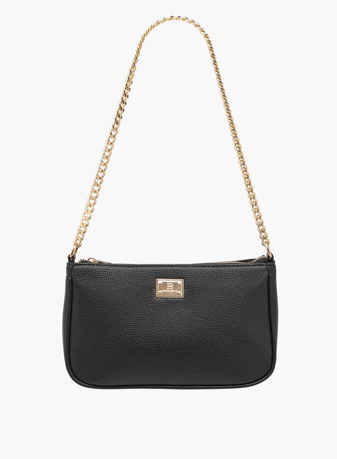 Flora Bella Textured Elegance Shoulder Bag with Chain Strap - Image 1
