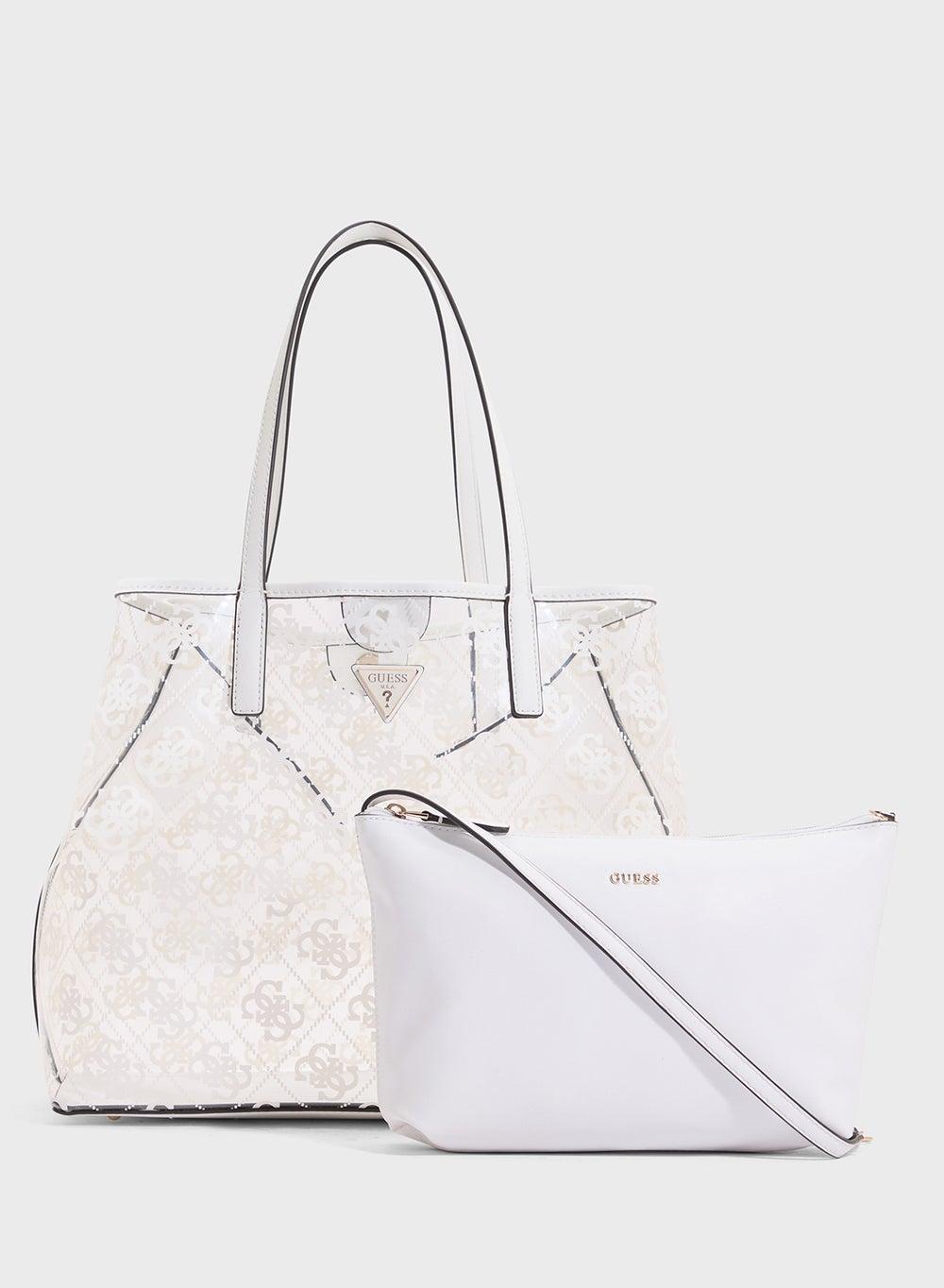 GUESS Tuana White Logo Large Tote for Women - Image 1