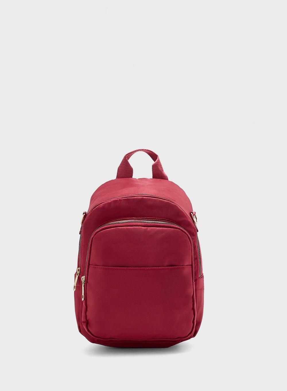 Ginger Chic Metal Zip Multi-Pocket Women's Backpack - Image 1