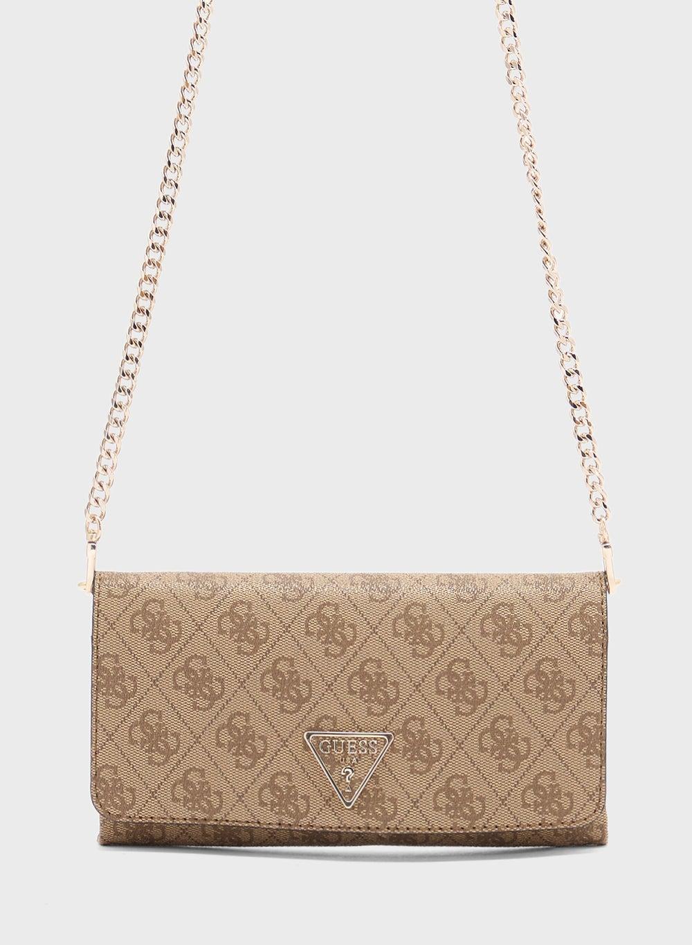 GUESS Noelle Brown Logo Crossbody Organizer Bag - Image 1