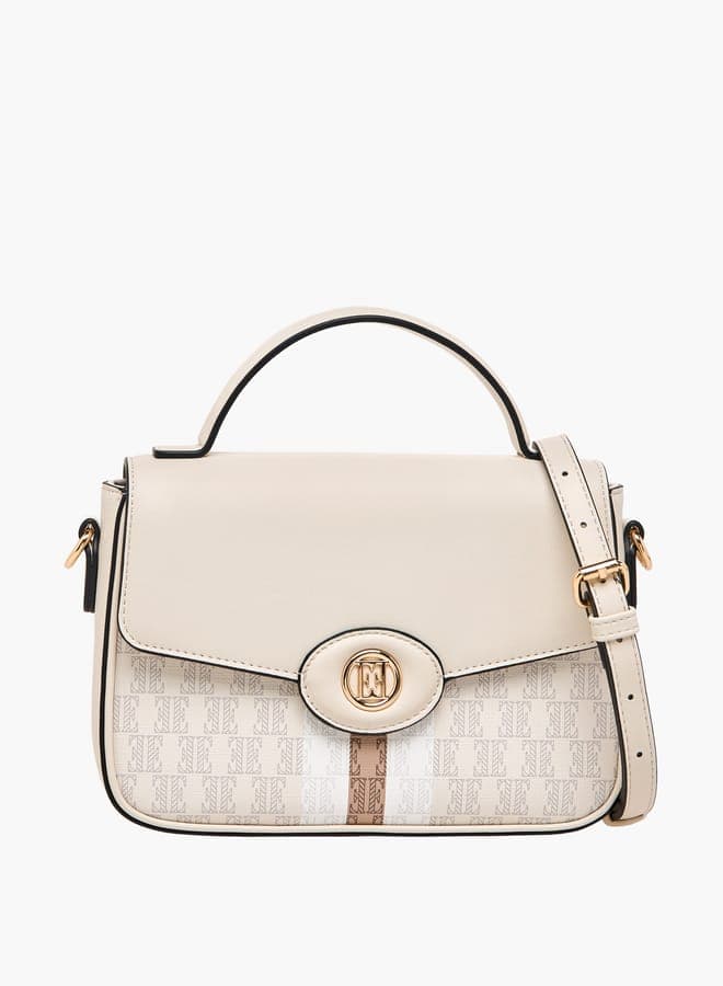 ELLE Elegant Monogram Satchel with Detachable Strap - Image 1