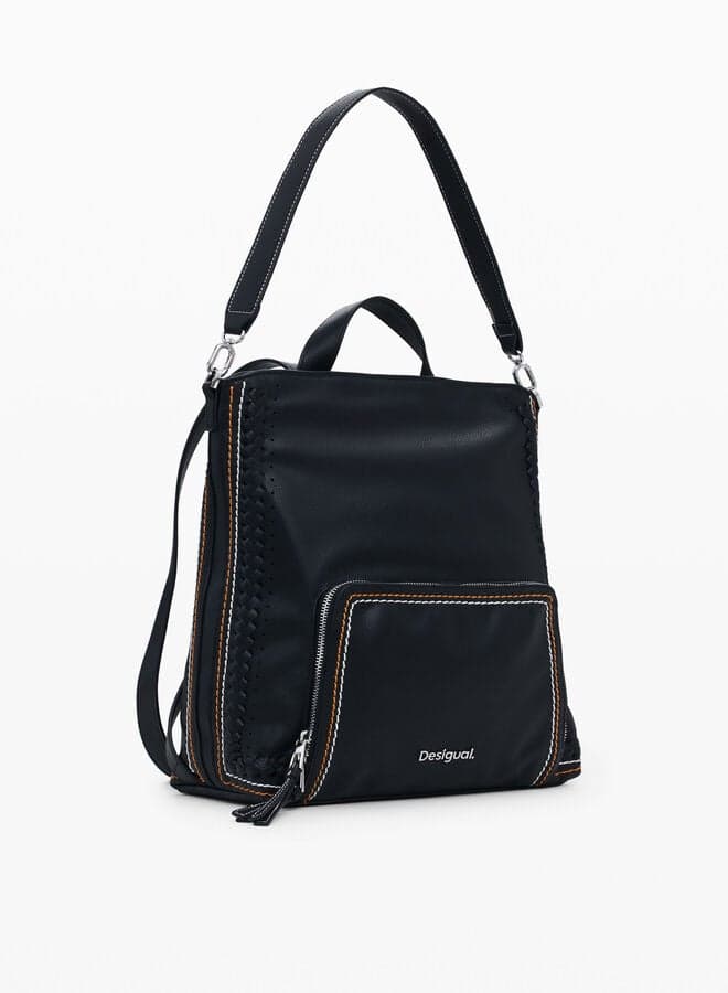 DESIGUAL Chic Black Denim Backpack - Compact Elegance - Image 1