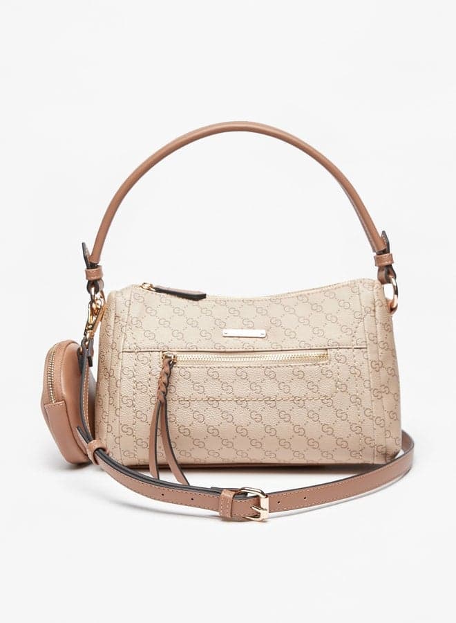 Celeste Chic Monogram Shoulder Bag with Matching Pouch - Image 1