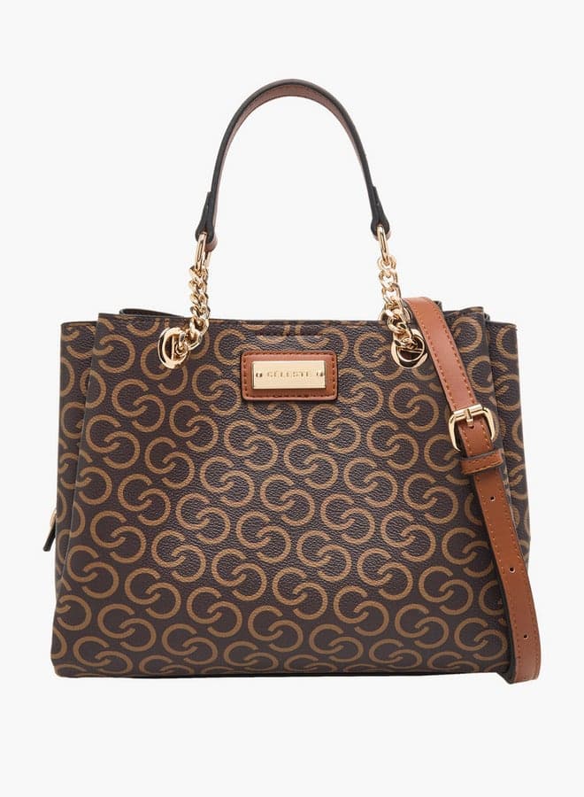 Celeste Monogram Elegance Tote Bag with Versatile Straps - Image 1