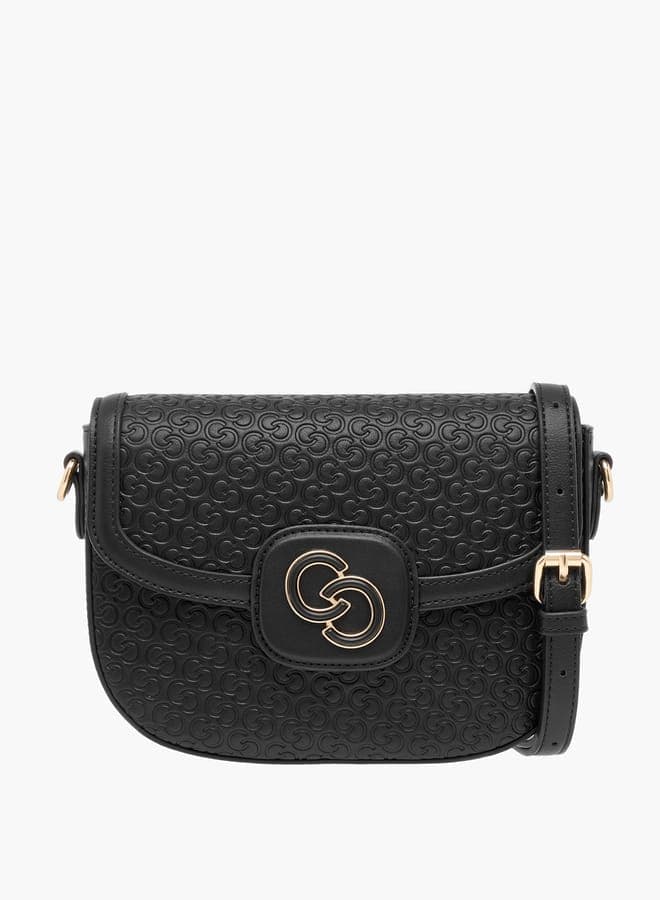 Celeste Monogram Elegance: Chic Textured Crossbody Bag - Image 1