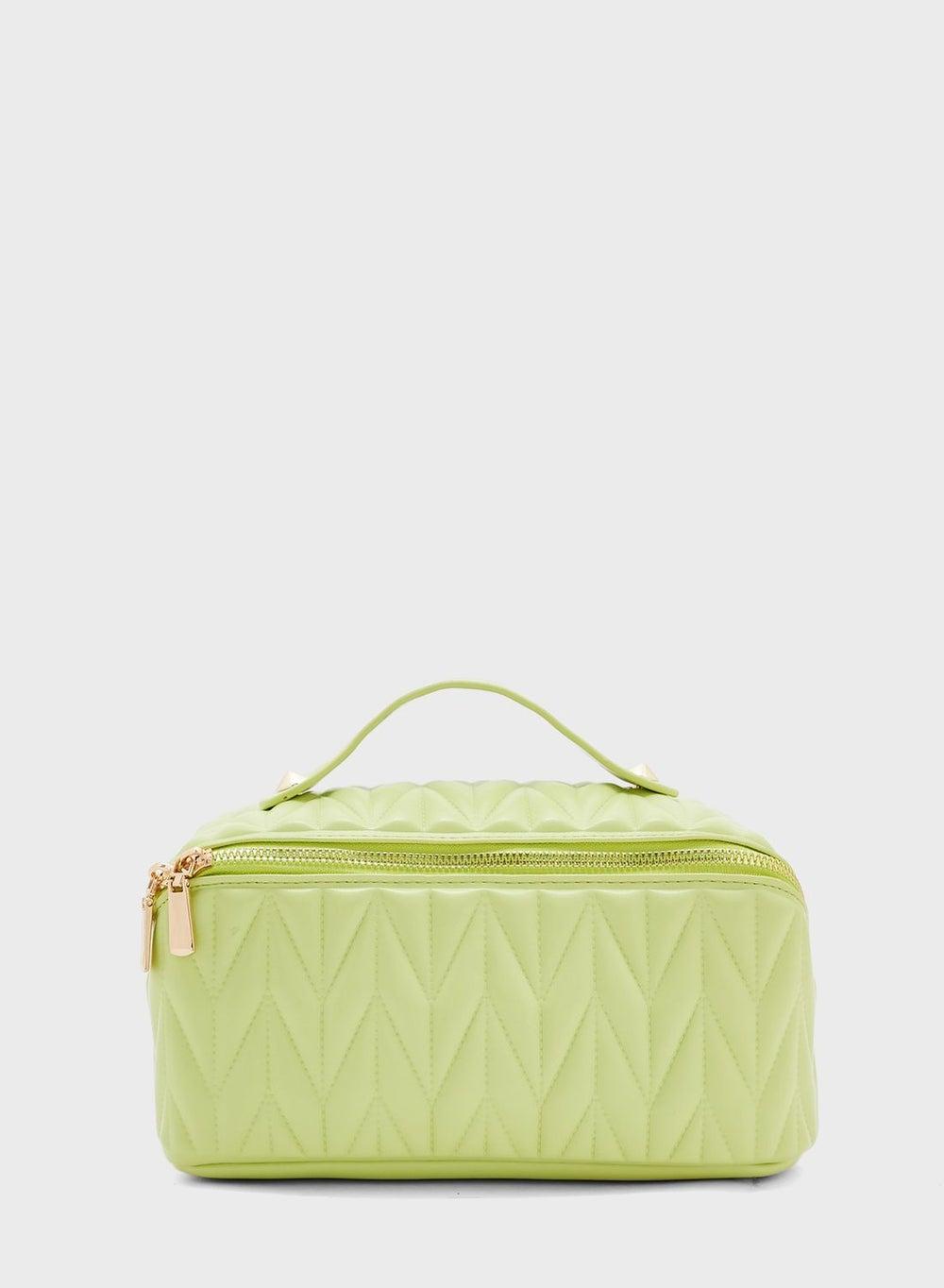 ELLA Quilted Cosmetic Bag: Chic Top Handle Design - Image 1