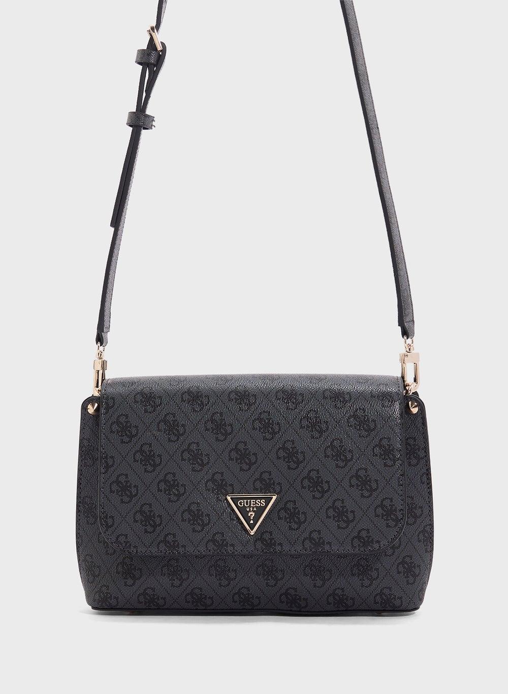 GUESS Meridian Flap Crossbody: Elegance in Black - Image 1