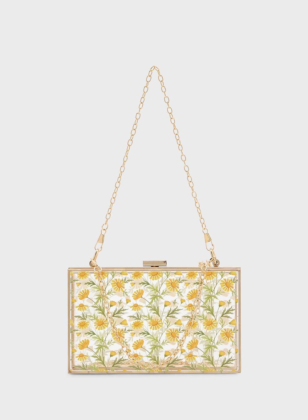 ELLA Daisy Delight Clear Clutch Bag for Women - Image 1
