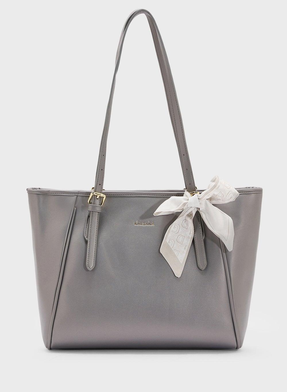 Khizana Chic Metal Trim Tote Bag - Everyday Elegance - Image 1