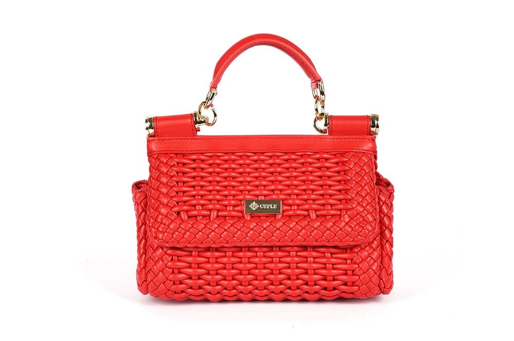 Cuple Chic Woven Leather Handbag for Women - Image 1