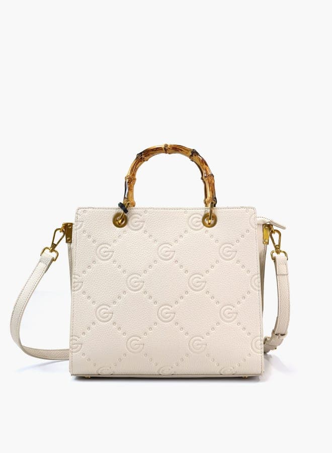 Gabriella Gucci Elegance Embossed Monogram Tote with Zip Closure - Image 1