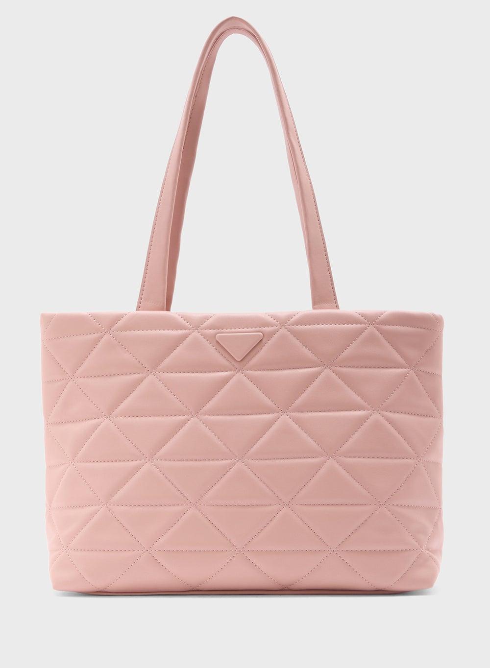 Geometric Ginger Quilted Tote Bag - Elegance for Every Woman - Image 1