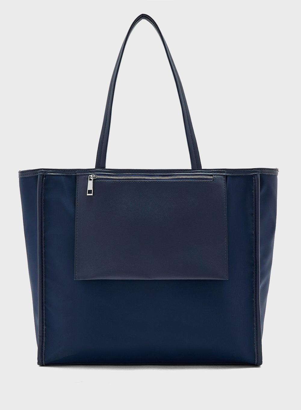 ELLA Mix Material Multipocket Tote - Elegance Meets Organization - Image 1