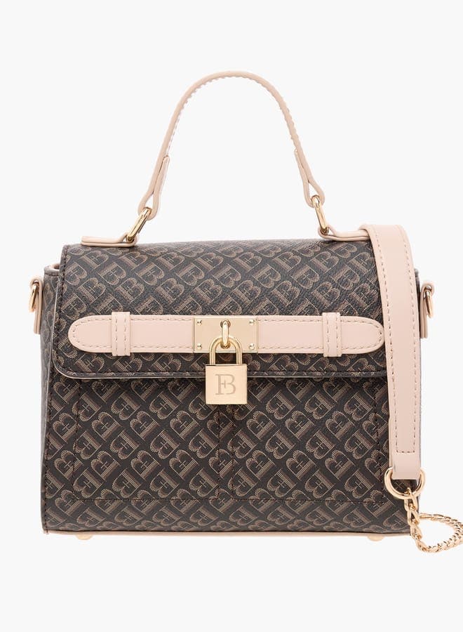 Flora Bella Monogram Print Satchel - Elegance on the Go - Image 1