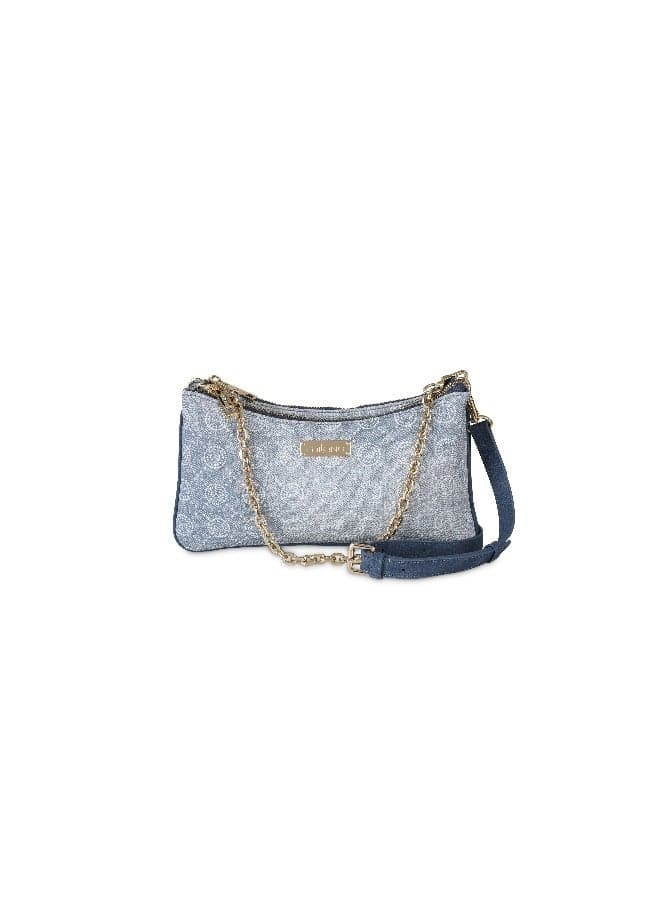 Milano Bisma Shoulder Bag: 90s-Inspired Vinyl Denim Elegance - Image 1
