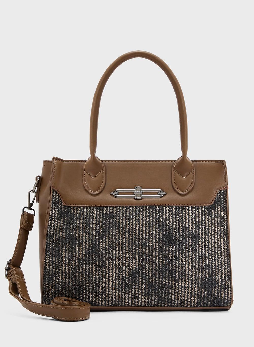 ELLA Chic Womens Satchel with Elegant Fabric Contrast - Image 1