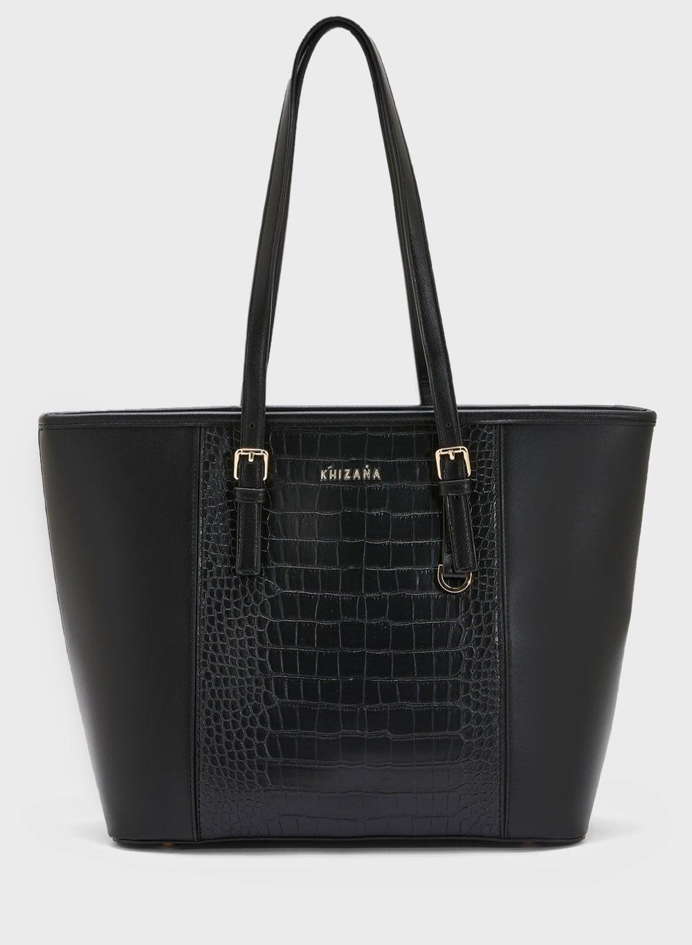 Khizana Elegance Croc Panel Tote Bag for Sophisticated Women - Image 1