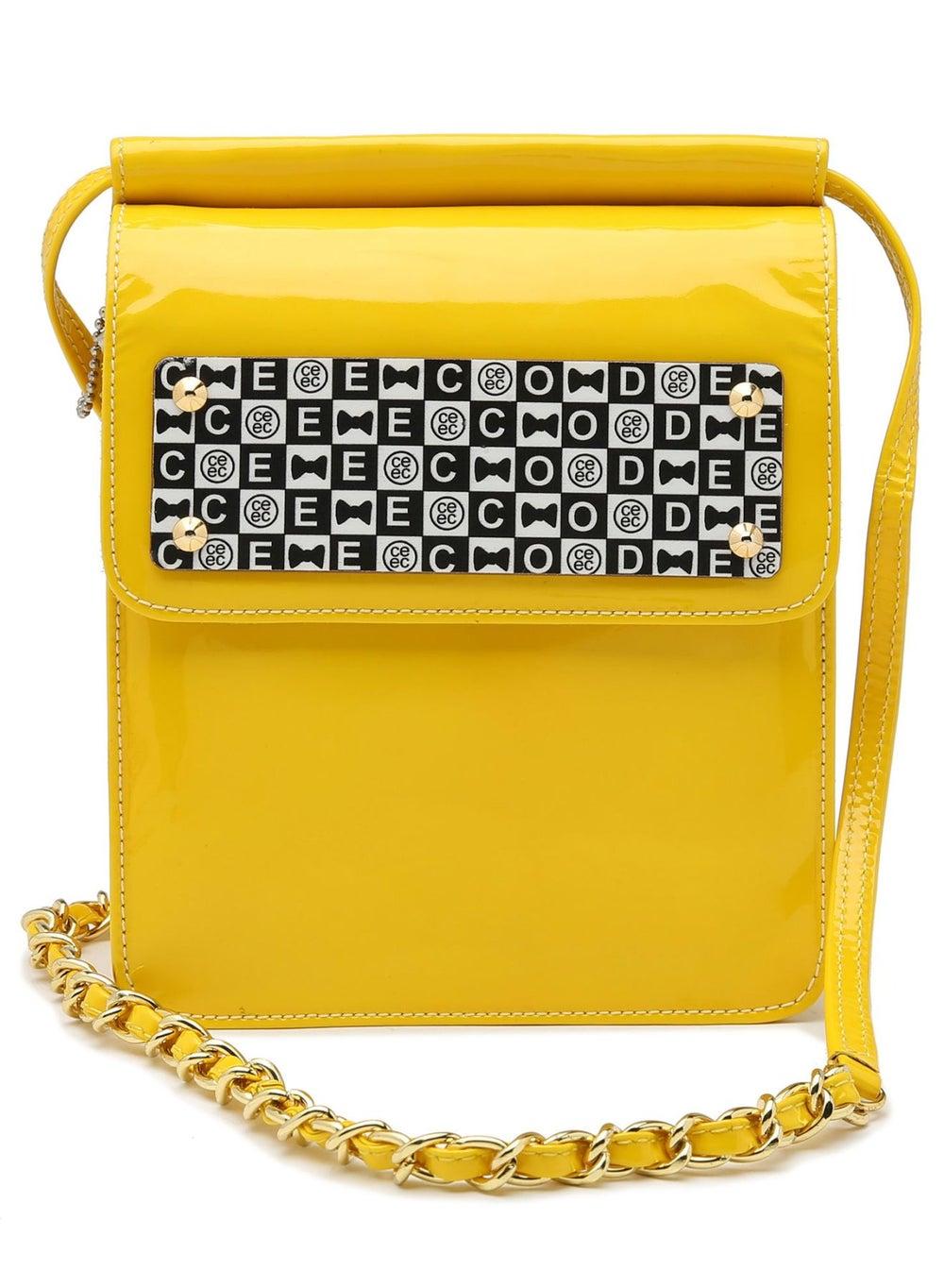 CEE CODE Cameo Crossbody Bag in Vibrant Yellow - Image 1