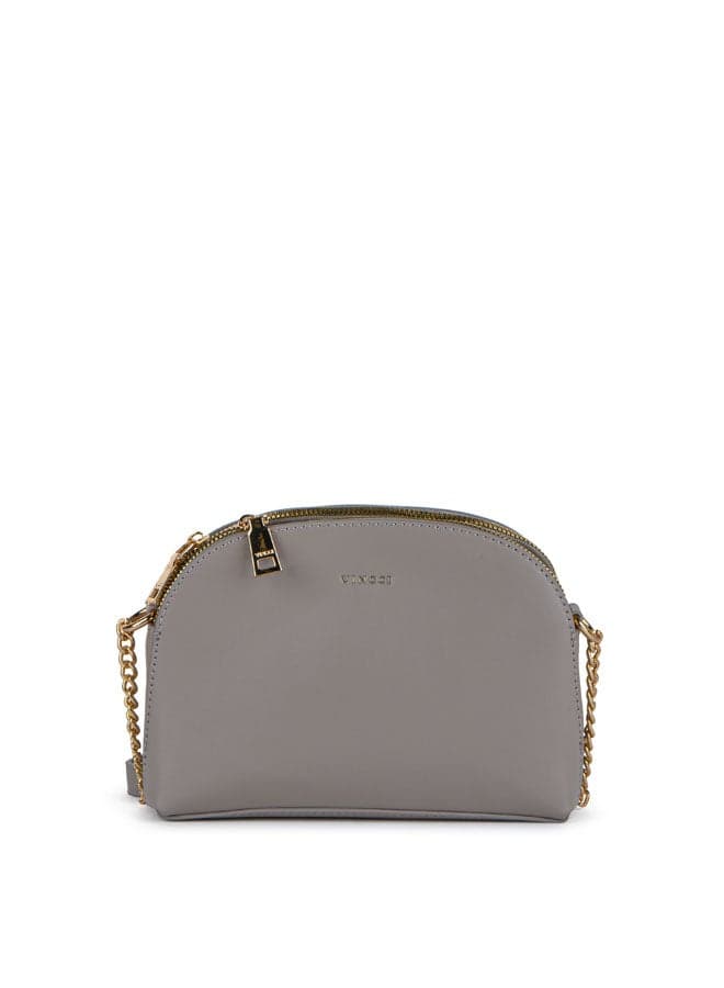 Vincci Grey Elegance: Chic Shoulder Bag with Chain Detail - Image 1