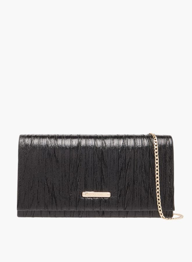 Celeste Elegance Textured Clutch with Detachable Chain - Image 1