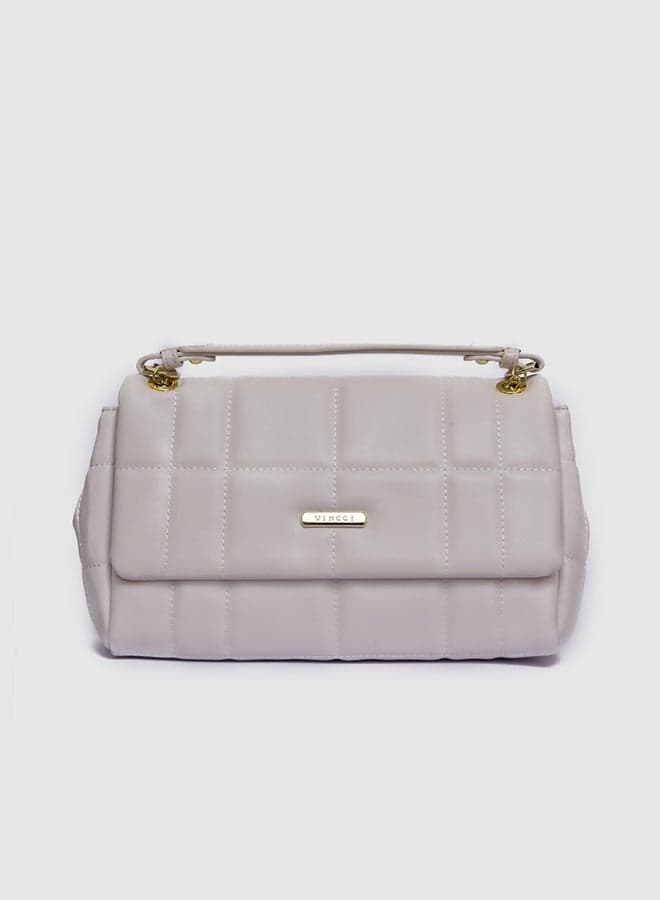 Vincci Elegance: Quilted Chain-Detail Women's Shoulder Bag - Image 1