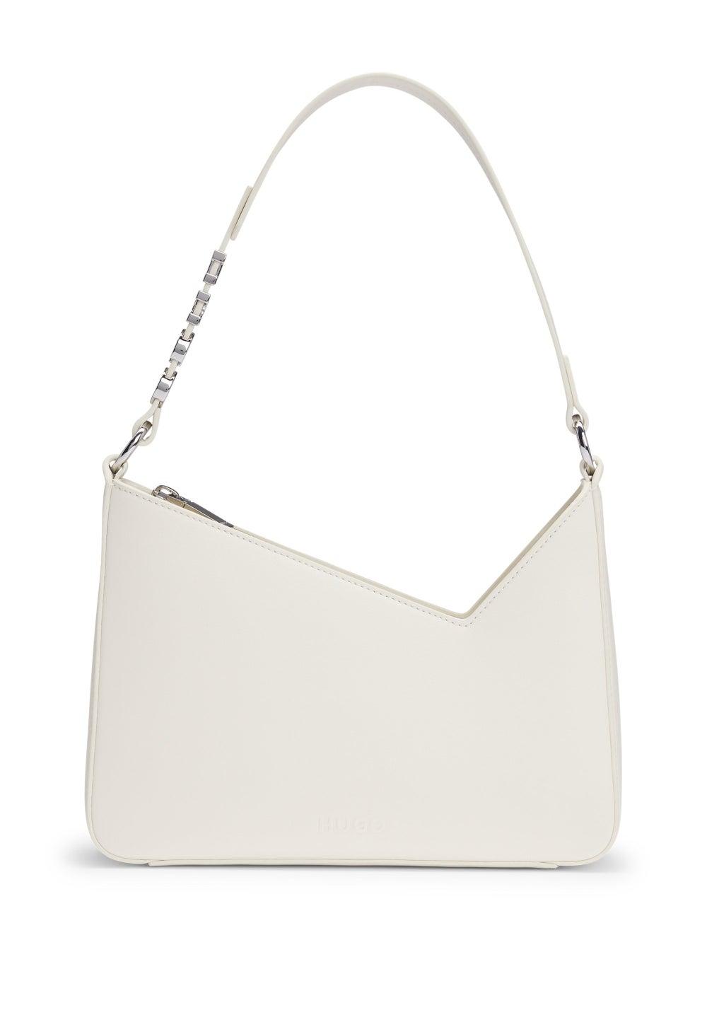 HUGO Chic Faux-Leather Shoulder Bag with Logo Strap - Image 1