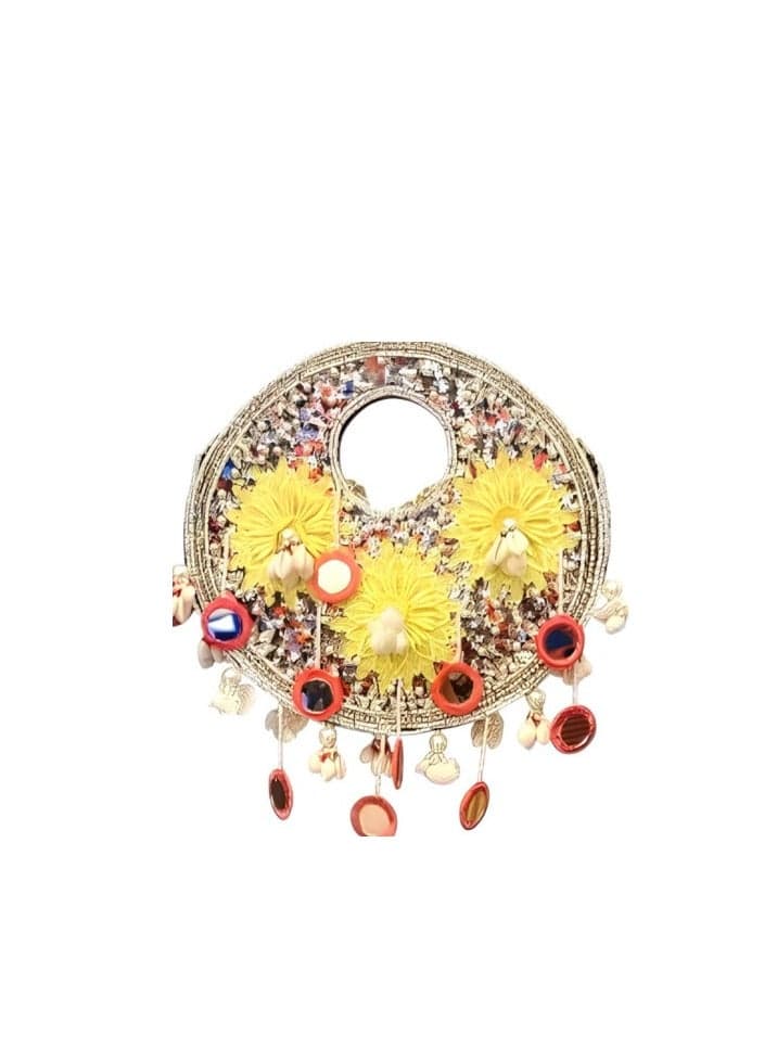 Harsha's Glam Clutches Floral Elegance Round Handbag - Image 1