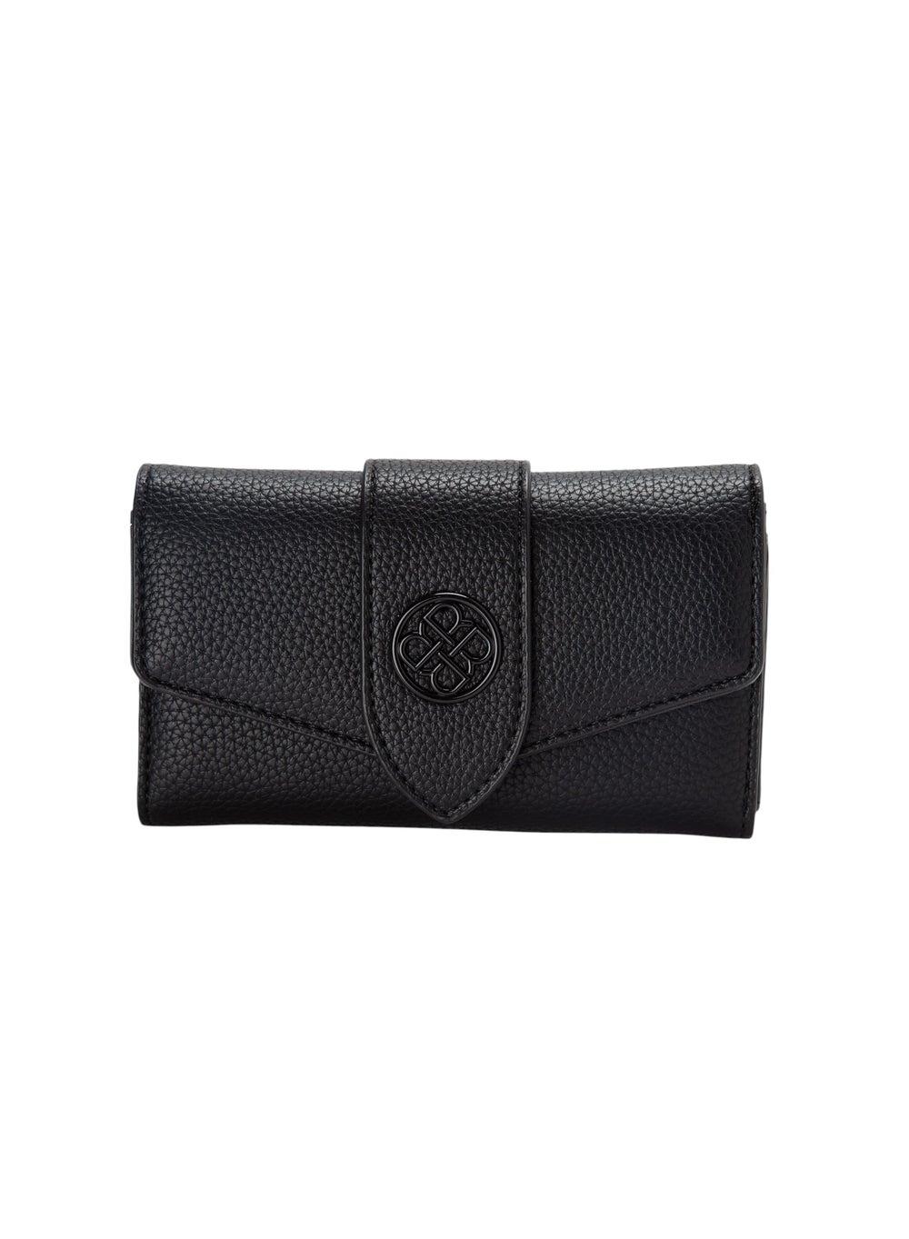 Bata Elegance Tri-Fold Textured Wallet Black for Women - Image 1